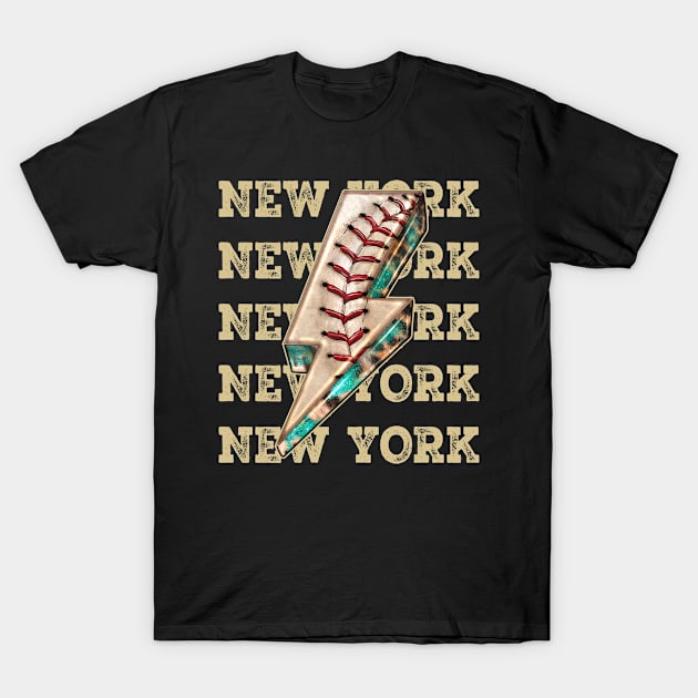 Aesthetic Design New York Gifts Vintage Styles Baseball T-Shirt by QuickMart